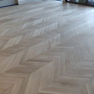 European Oak Chevron Raw European Oak Parquetry Chevron Pattern