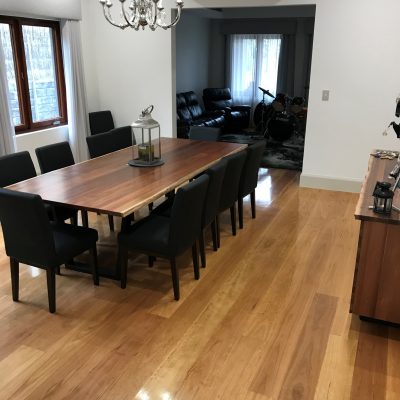 Blackbutt solid timber hardwood floor oil modified gloss finish installed in Adelaide