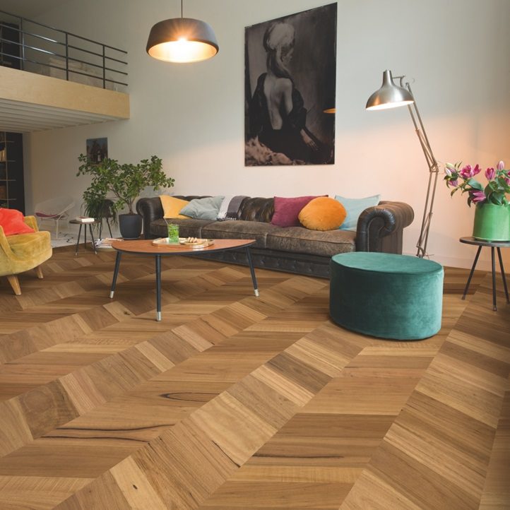 Quick-Step Intenso Blackbutt Chevron engineered parquetry