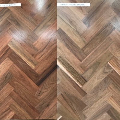 Grey Ironbark parquetry or solid timber Solvent and Water-based finish